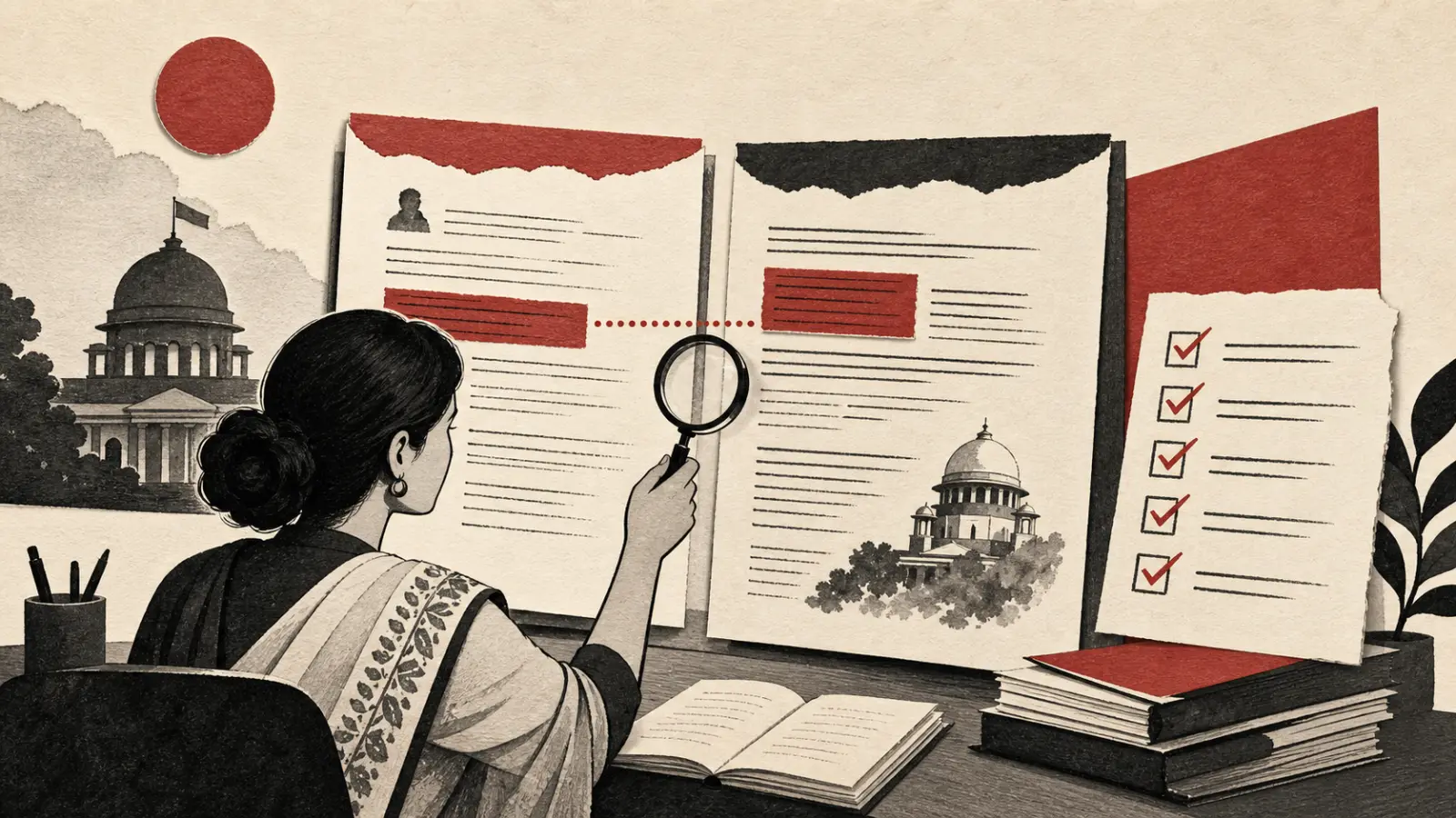 Indian legal team verifying a case-law citation against an official judgment