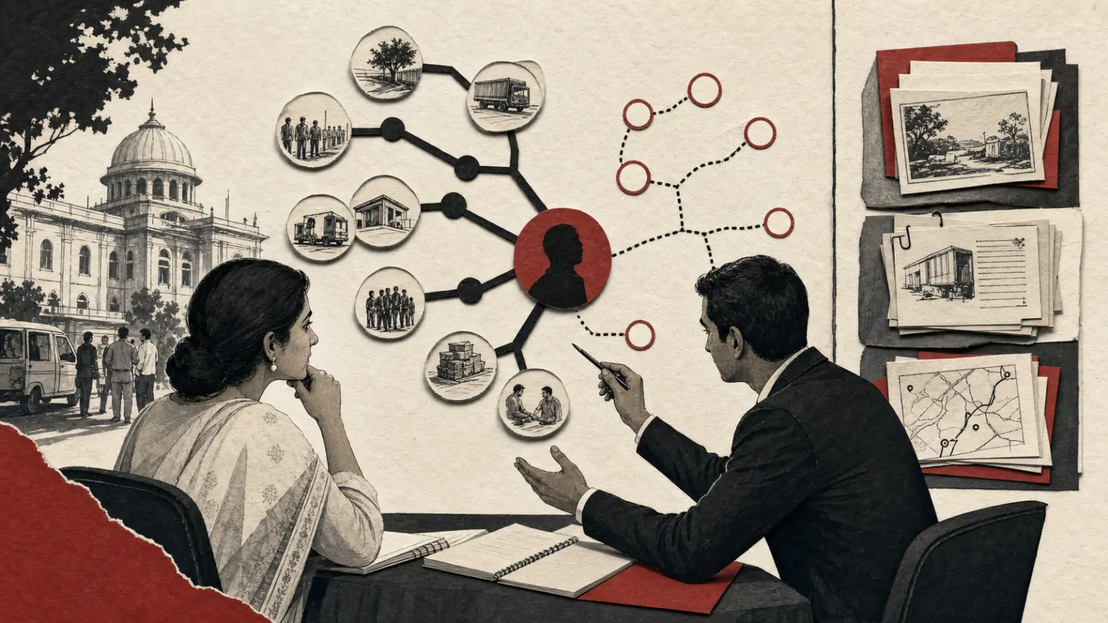 Legal team organising a source-linked witness preparation workflow