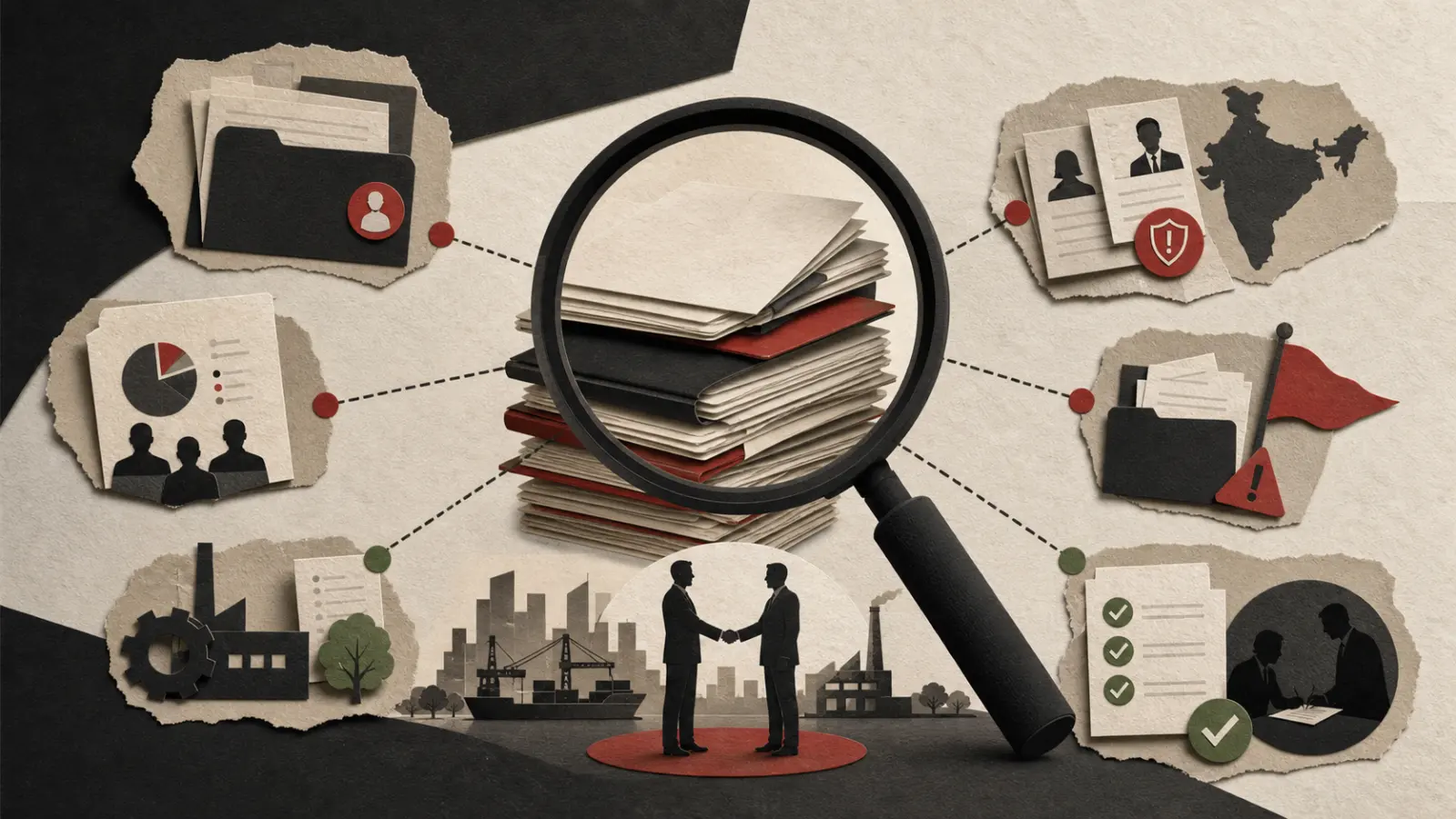India transaction team reviewing a legal due diligence evidence checklist