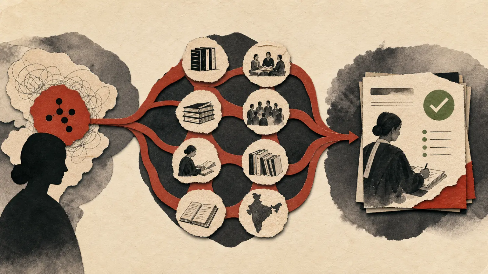 Indian lawyer following a structured workflow to verify statutes and case law