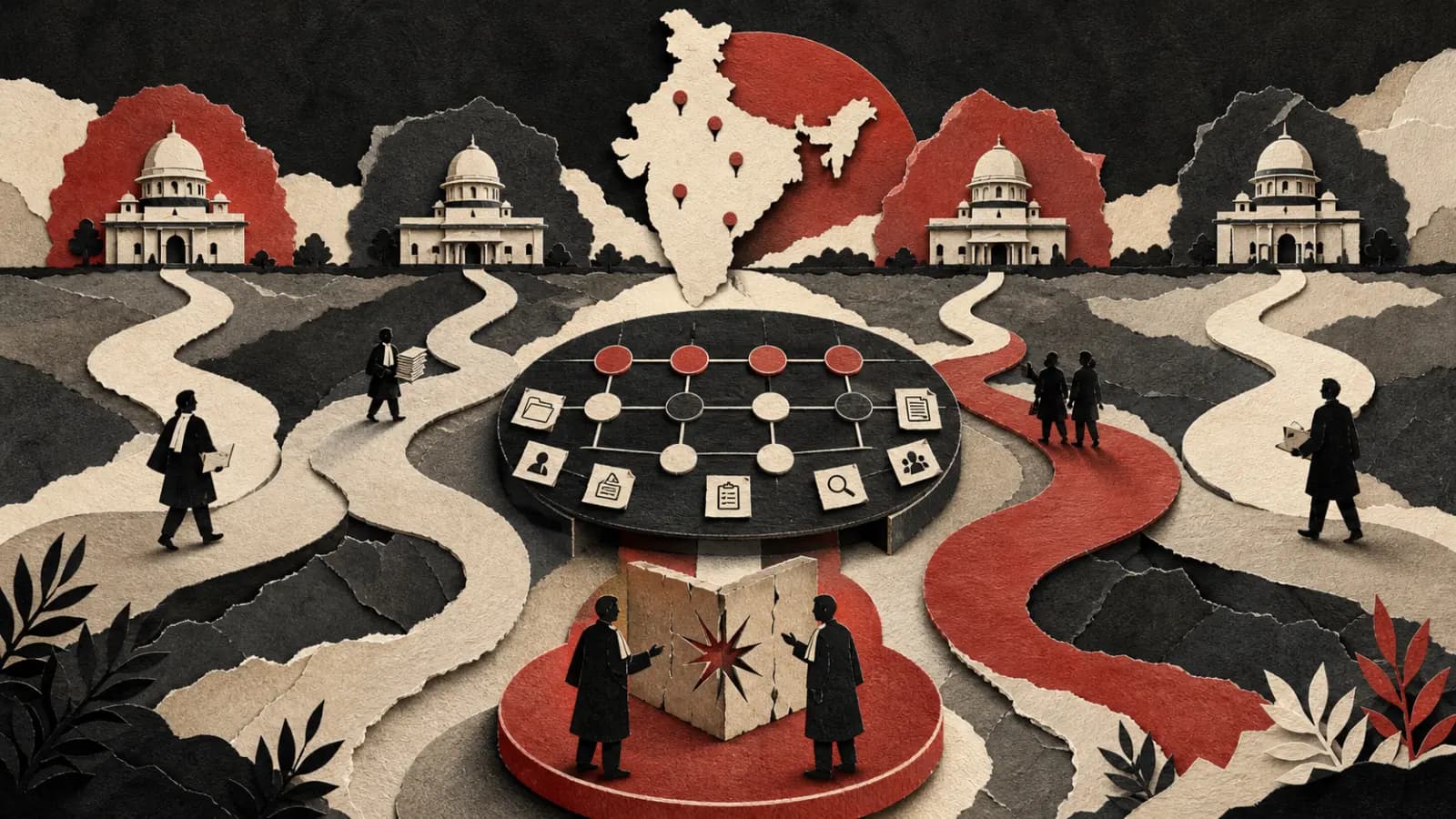 Researcher comparing Indian High Court judgments in a jurisdiction authority matrix