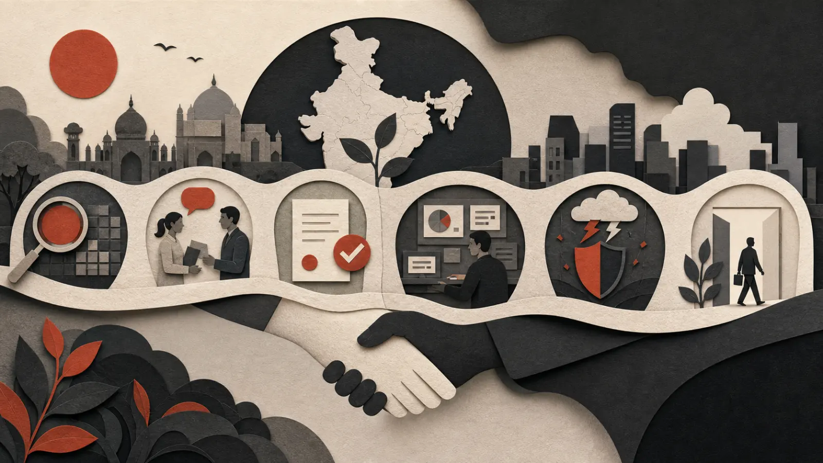 Financial institution team reviewing an evidence-led RBI outsourcing workflow