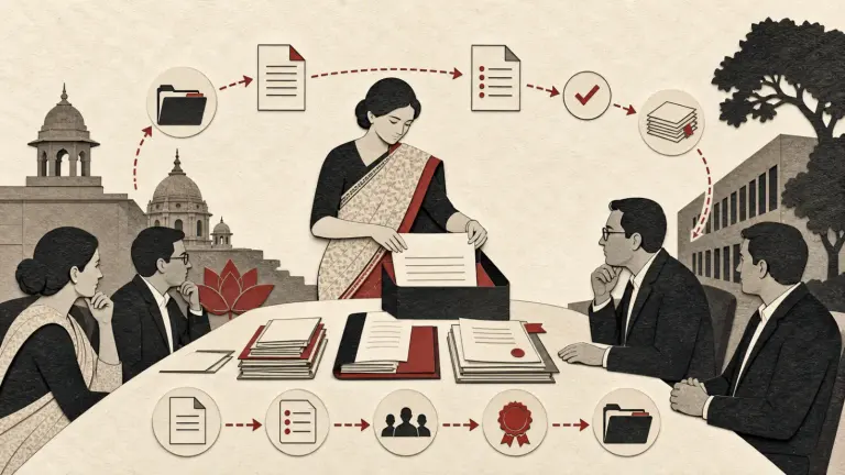 Company secretarial team coordinating board meeting documents in India