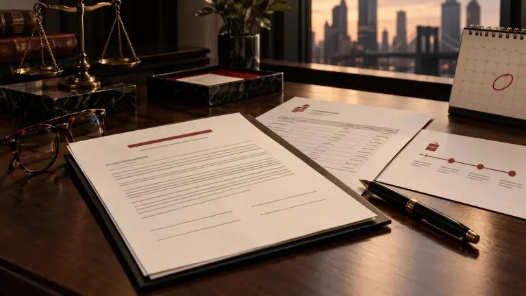 Fictional employment offer, release checklist, final-pay ledger, service timeline, and a calendar deadline.
