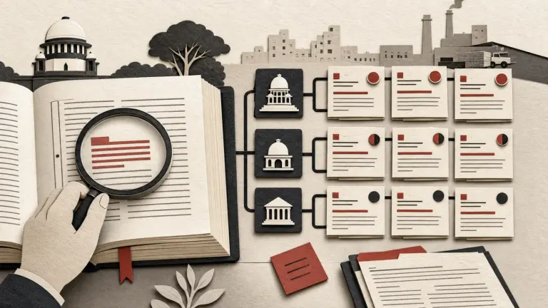 Legal researcher tracing Indian judgments from a statute and section