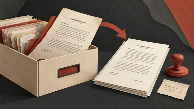 An archived court file, a duplicate order and a copying-office receipt.