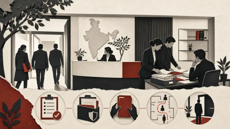 Legal response team coordinating documents during an unannounced regulatory visit