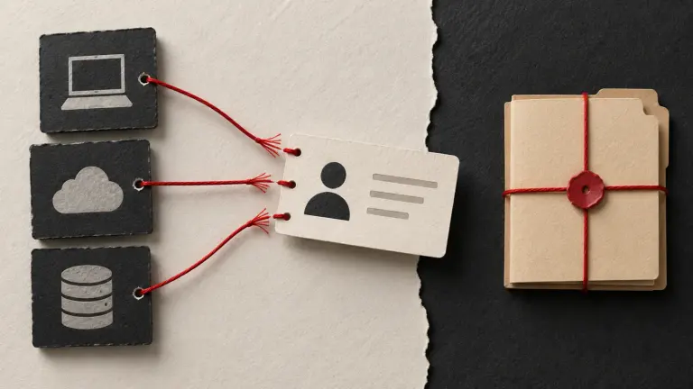 A personal contact card disconnected from active systems while a separate archive remains intact.
