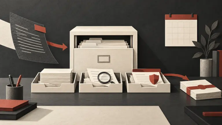 A small business sorts subpoenaed records into preservation, scope review and counsel-review paths