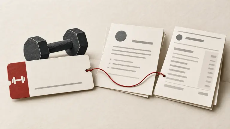 A membership card, cancellation request and recurring-payment record sit separately on a warm ivory surface.