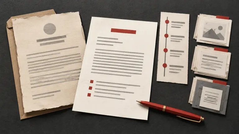 A response sheet beside the received notice, timeline and supporting evidence.